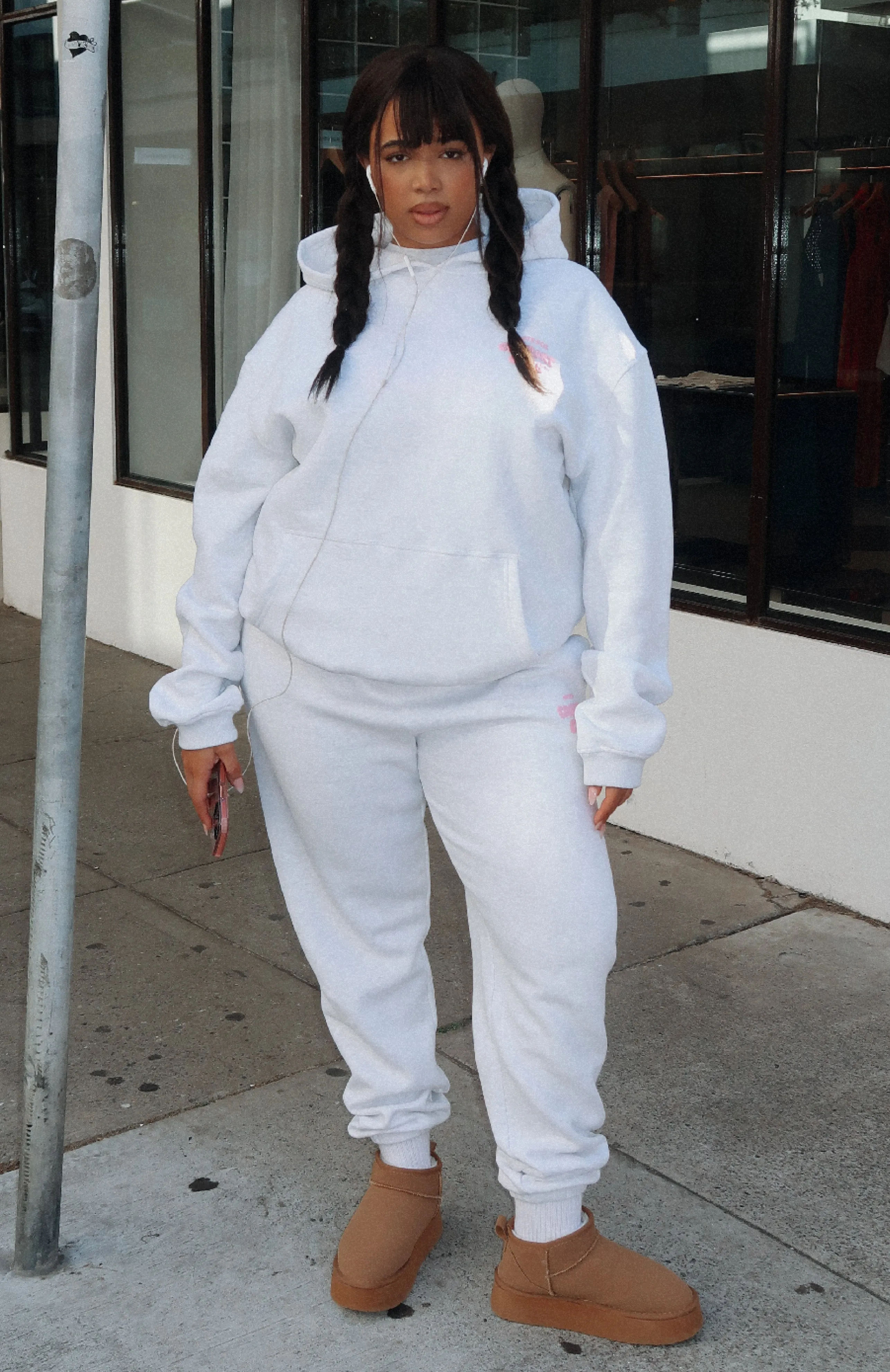 Comfort Club Sweatpants Mist Double Layered Ribbed Collar Design