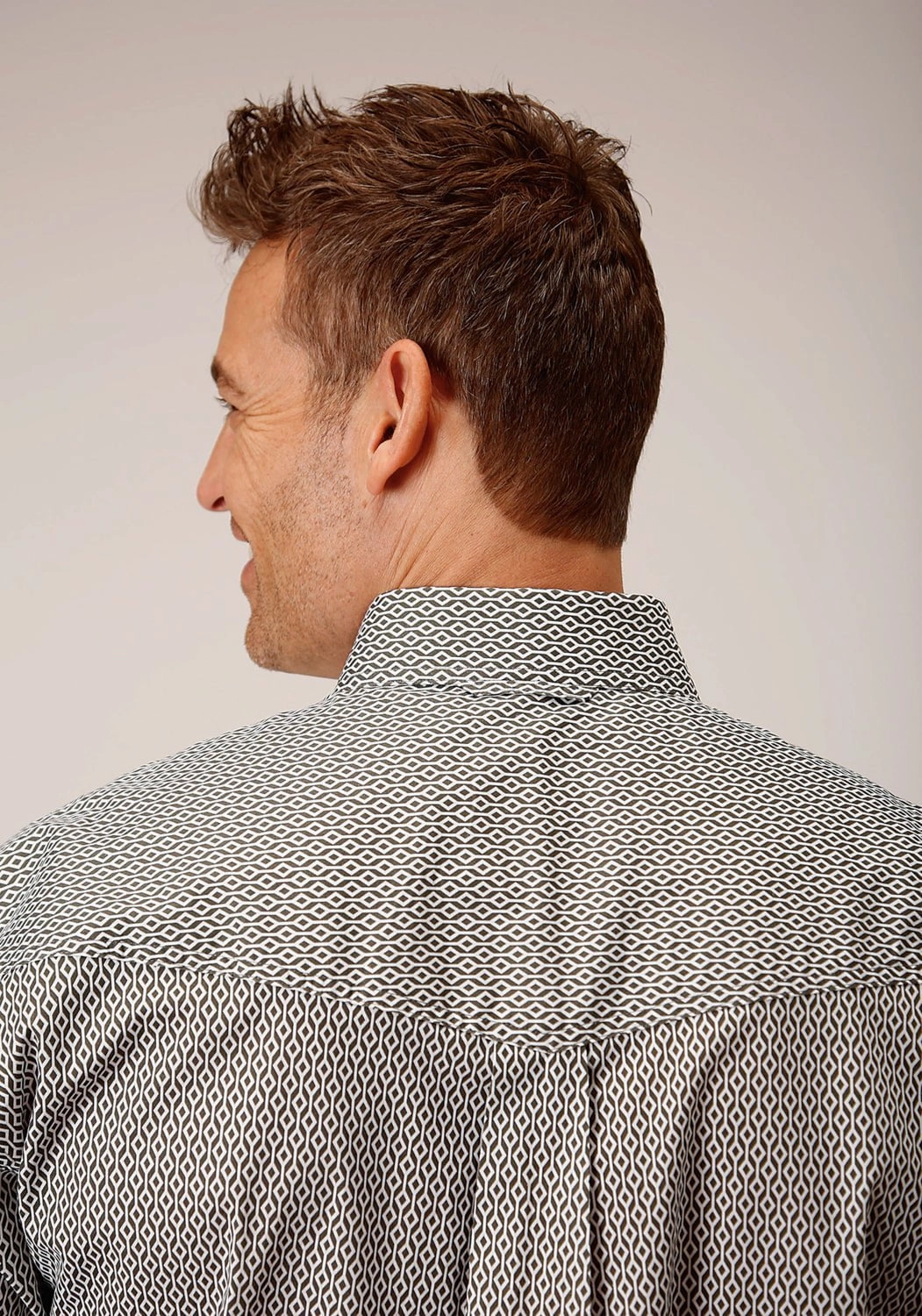 Roper Mens Climbing Diamond Green Cotton Blend S/S Shirt Breathable Fit Effortless Comfort