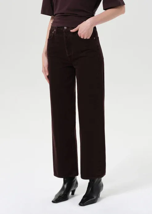 Fit Freedom Flat Lock Stitching Ren High Rise Wide Leg in Sloe Berry