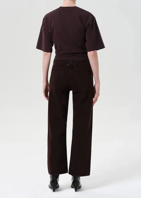 Ren High Rise Wide Leg in Sloe Berry clean look Eco Friendly Dye Process