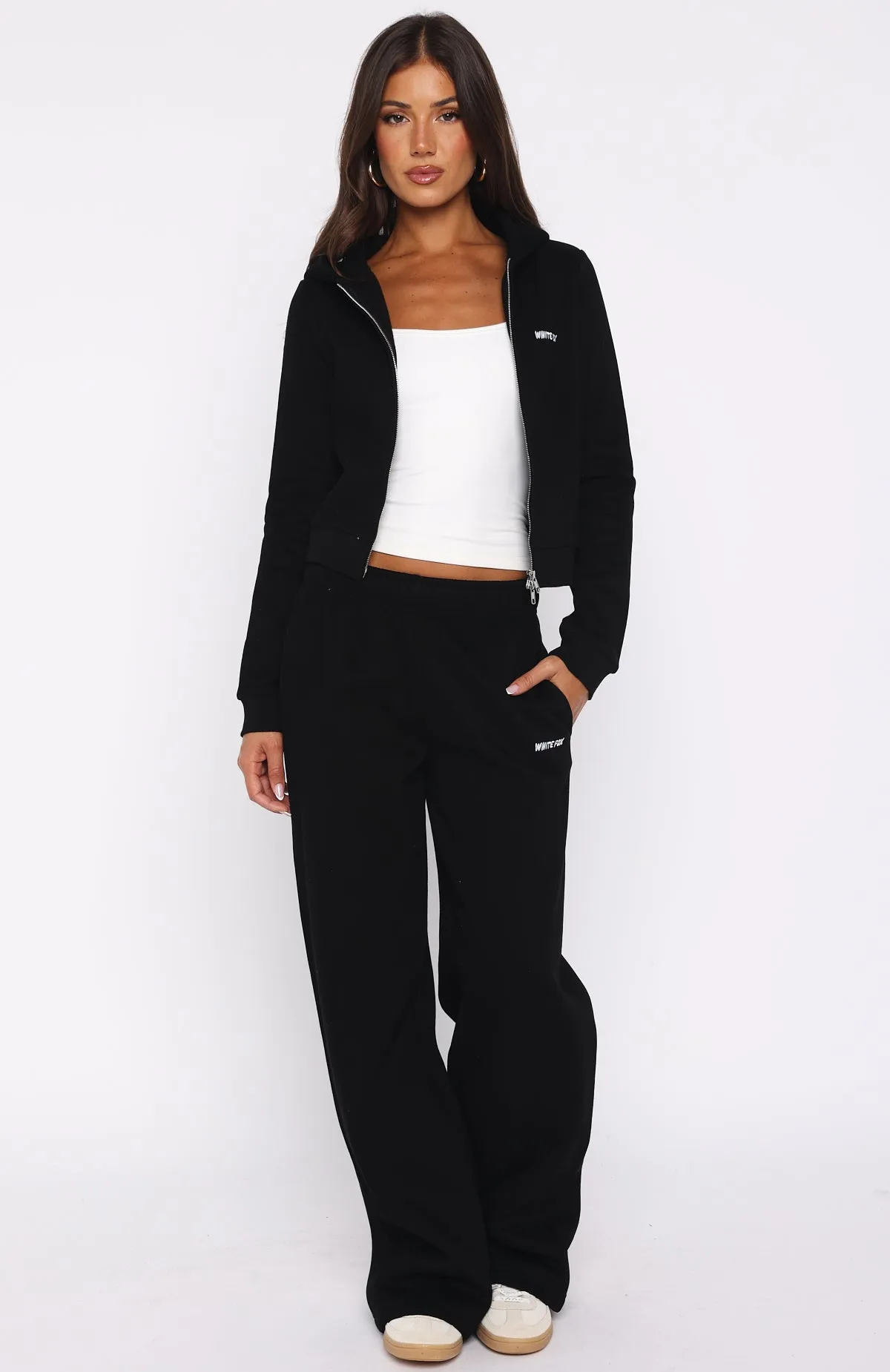 Comfy And Cute Wide Leg Sweatpants Black hypoallergenic material