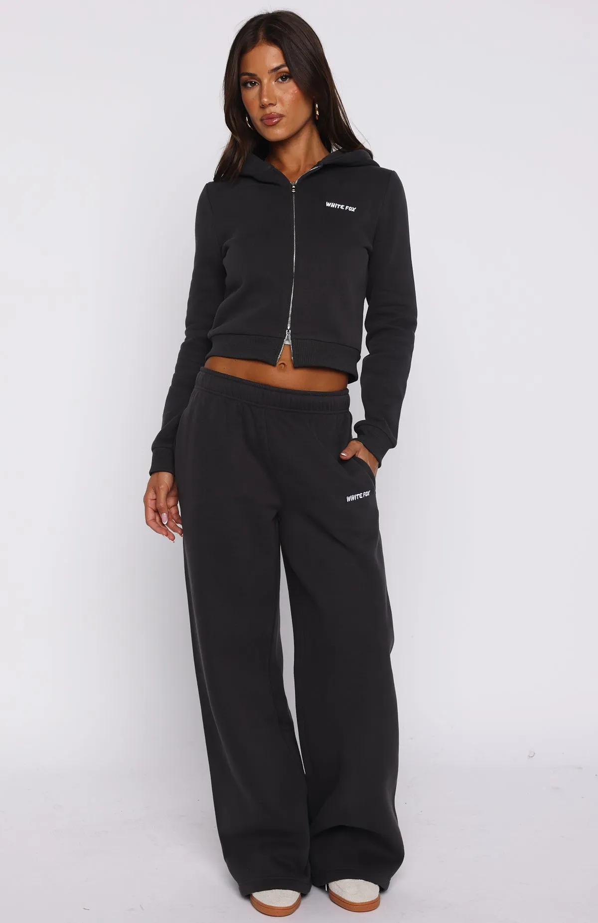 Comfy And Cute Wide Leg Sweatpants Charcoal Subtle Detail Surface Pilling Resistant