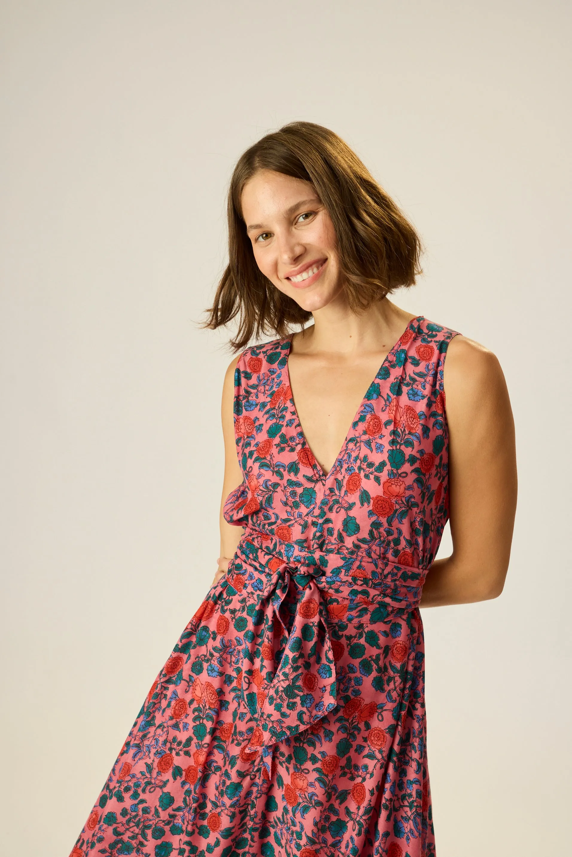 TOVA MAXI WITH SASH Comfort Stretch Minimal Tone