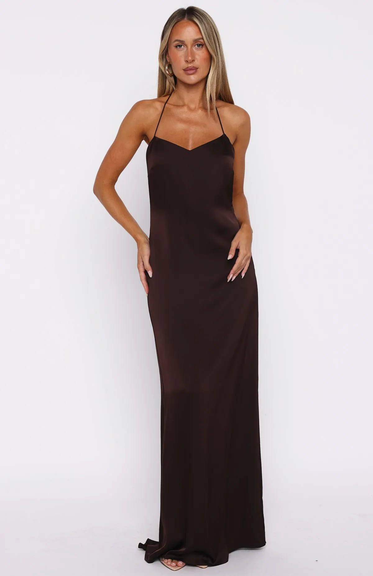 FullCut Shoulder Amore Maxi Dress Dark Chocolate