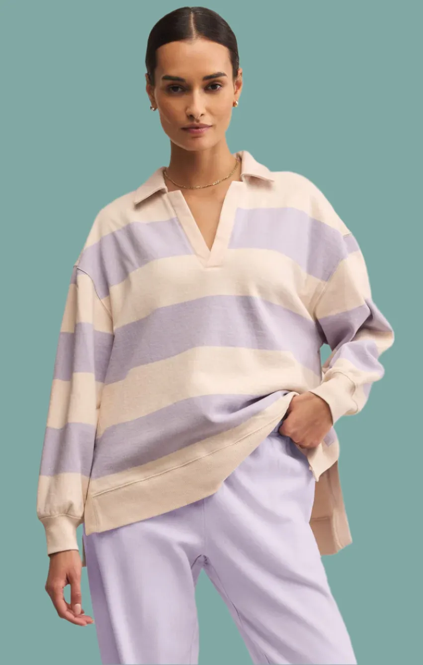 Rugby Brushed Fleece Henley BreathableMesh AllDayComfortFit