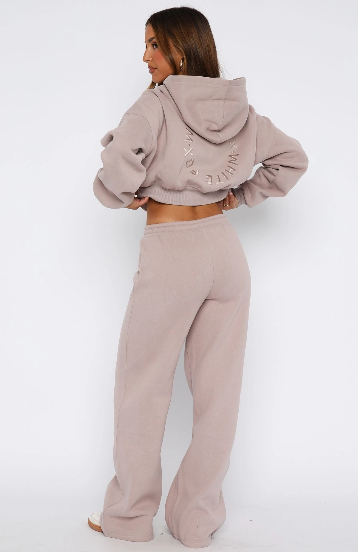 Stay Lifted Wide Leg Sweatpants Cinnamon Slub Texture Thermal regulation
