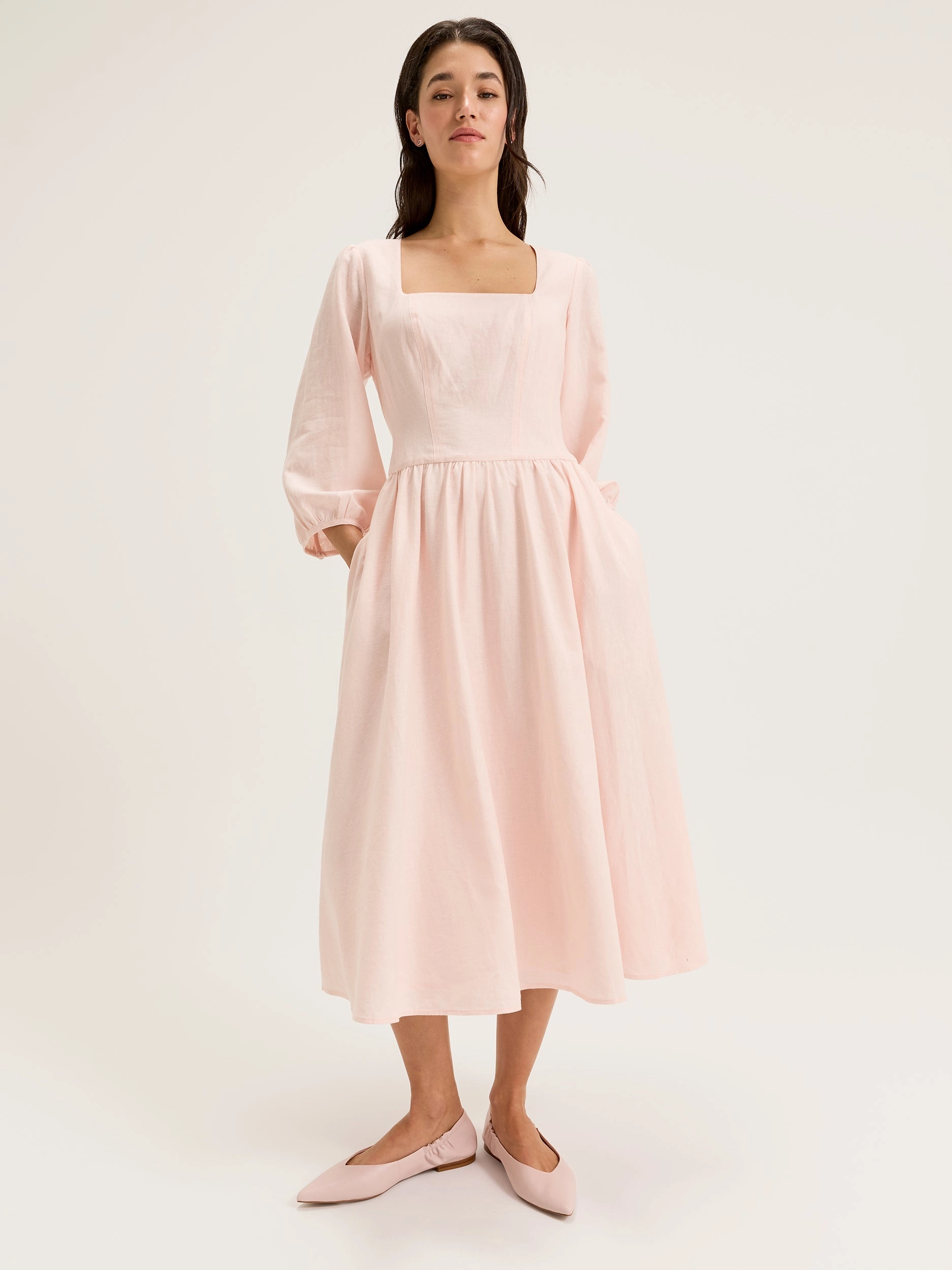 Coppelia Midi Dress Earth Colors Sophisticated Fit