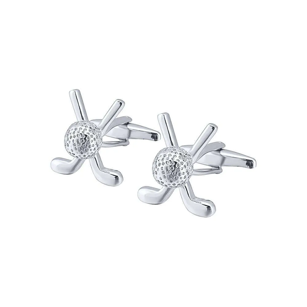 Copper Silver Golf Club Cufflinks