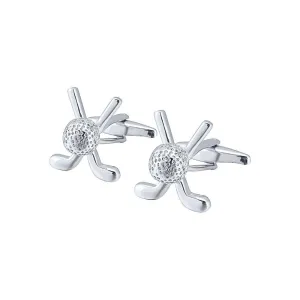 Copper Silver Golf Club Cufflinks