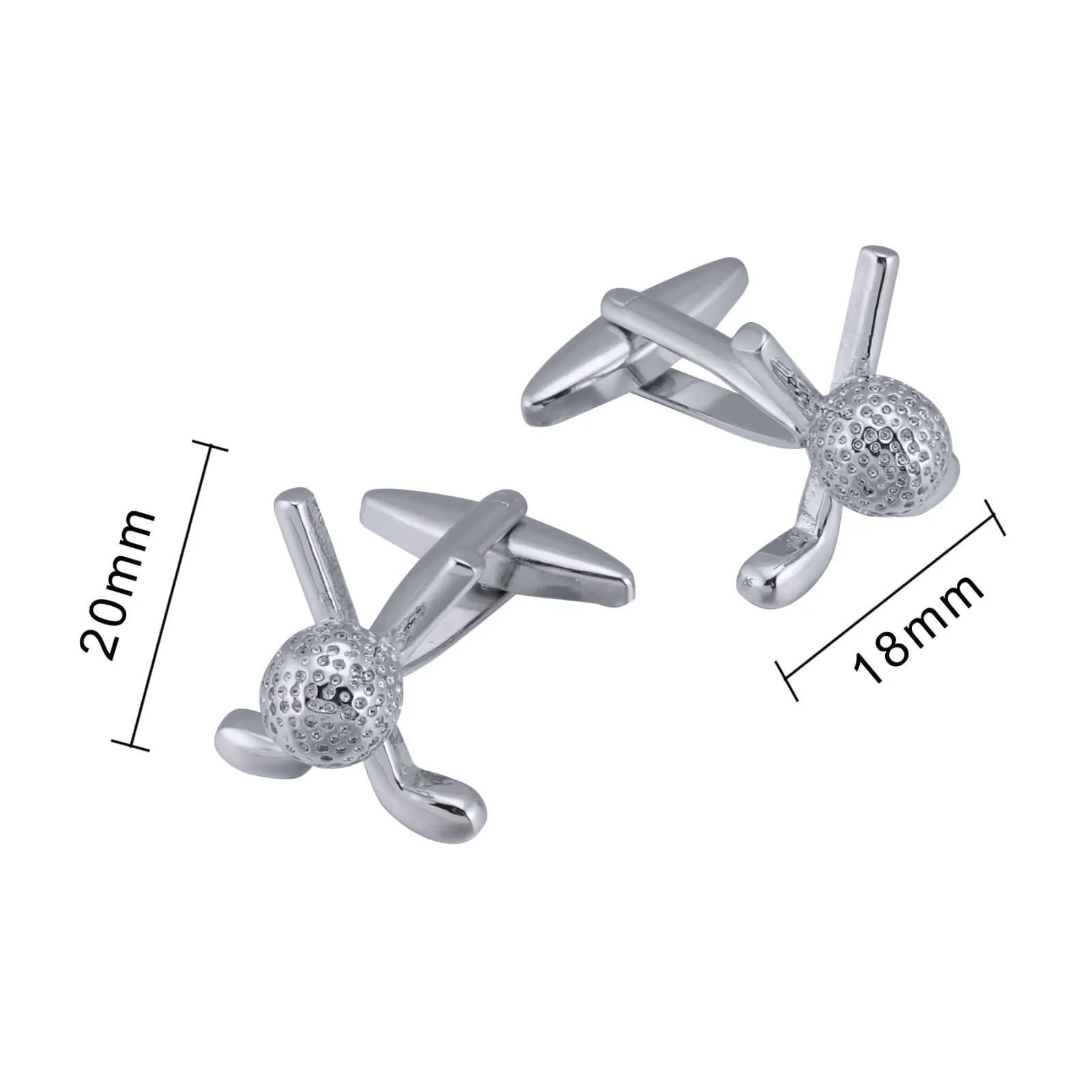 Copper Silver Golf Club Cufflinks