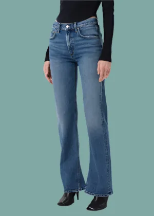 Mid Rise Kick Boot Jeans - Curve Stylish Look Temperature Regulating Fabric