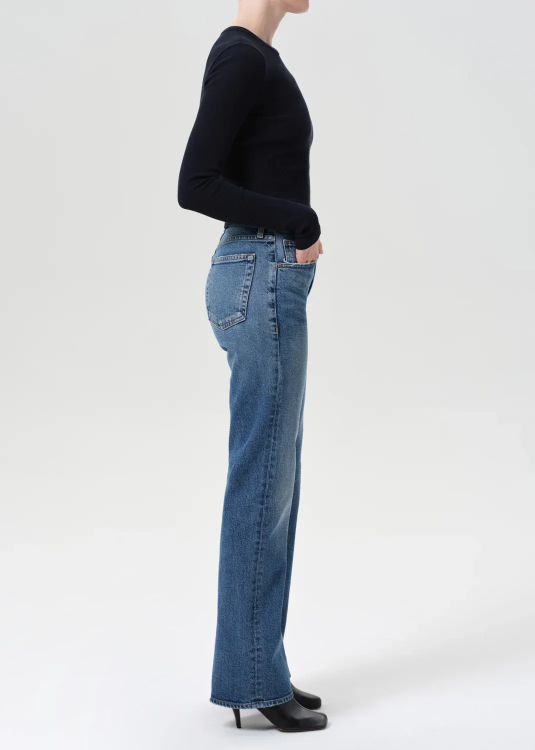 Mid Rise Kick Boot Jeans - Curve Essential Fit Functional Waist