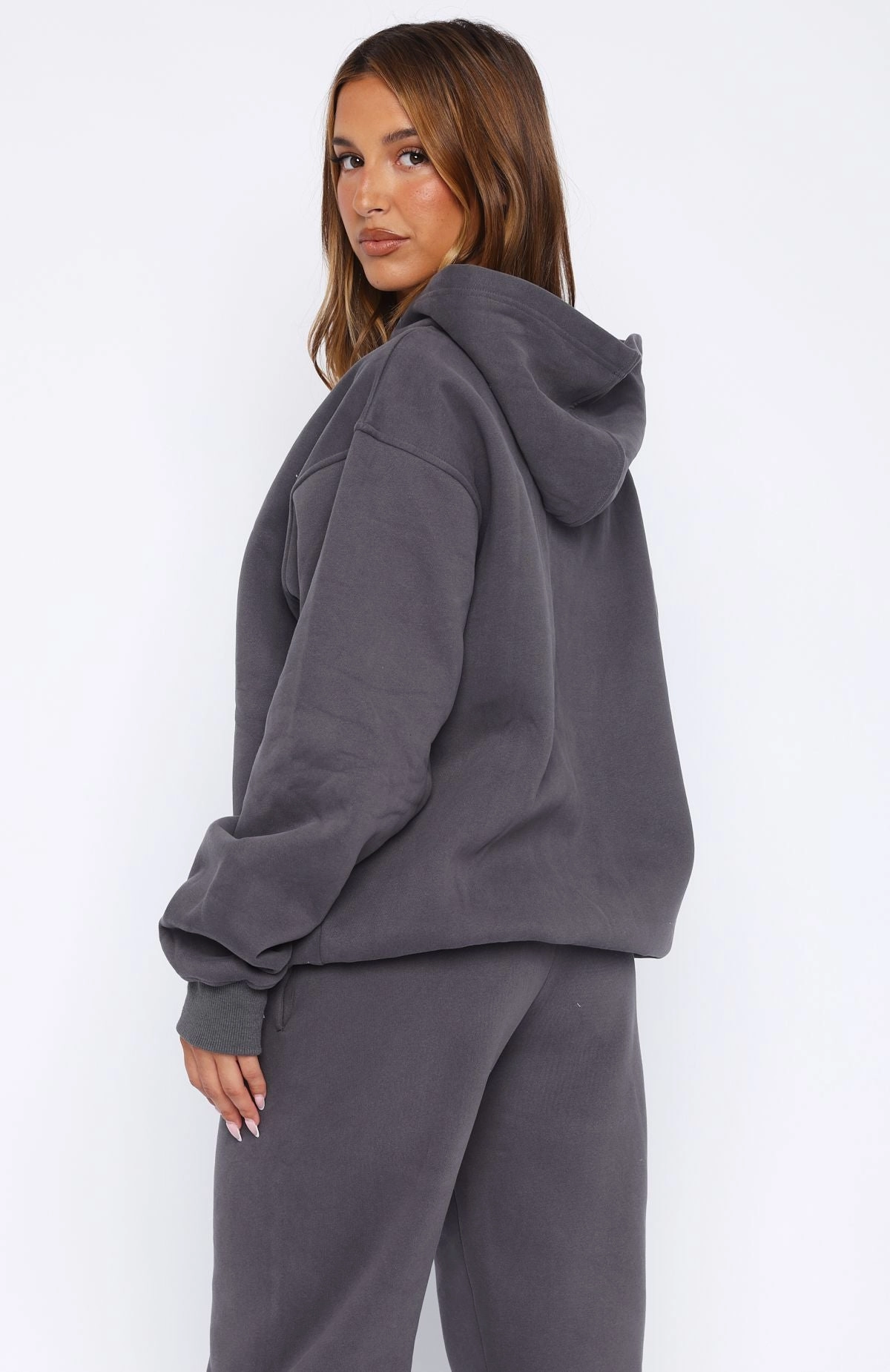 Core Classic Oversized Hoodie Volcanic Drop Shoulder Design Microfiber Blend