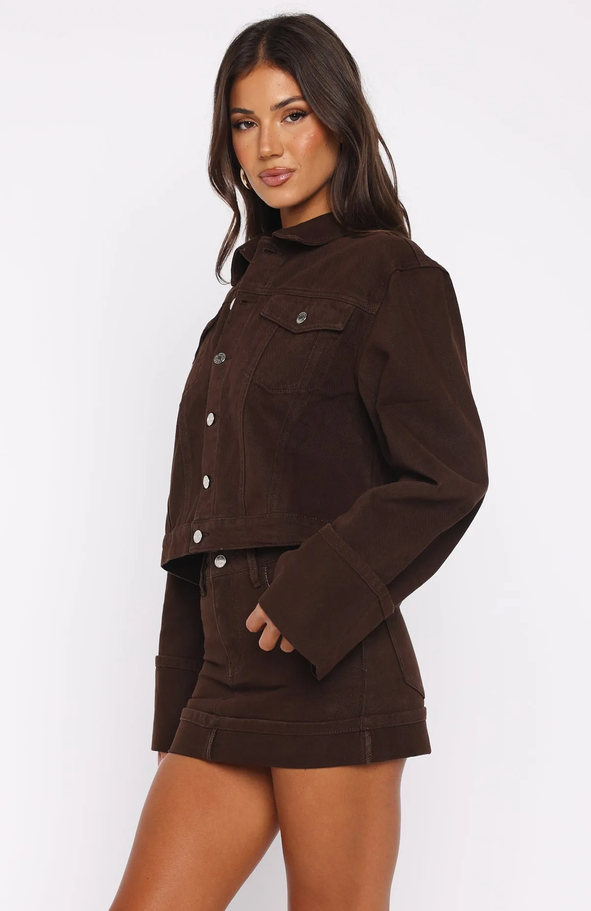 Charlotte Denim Jacket Chocolate Wash Material Innovation Heritage Craft