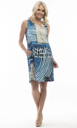 Cotton Dress Shift Sleeveless Reversible Alberobello