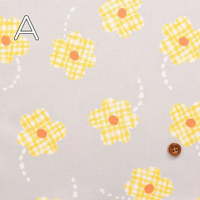 Cotton Ox Printed Fabric Flower Check