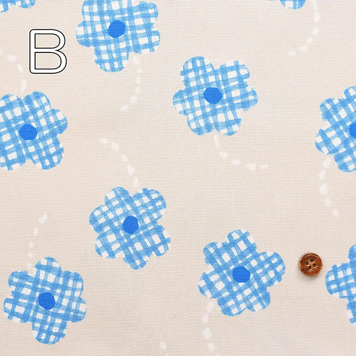 Cotton Ox Printed Fabric Flower Check