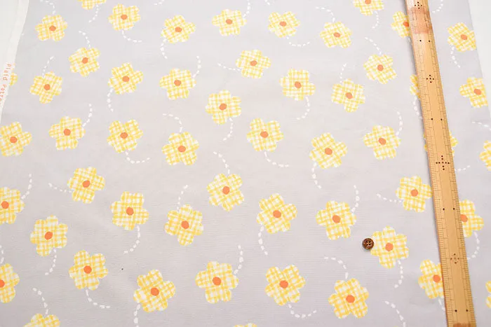 Cotton Ox Printed Fabric Flower Check