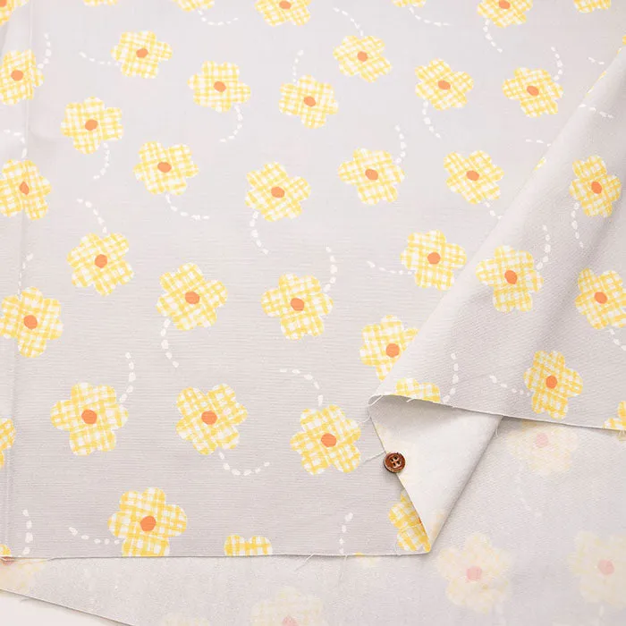 Cotton Ox Printed Fabric Flower Check