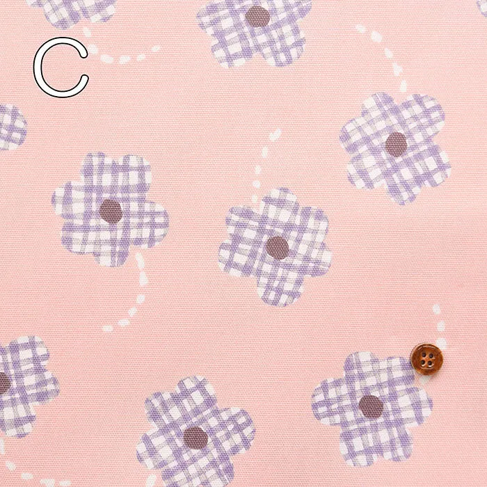Cotton Ox Printed Fabric Flower Check