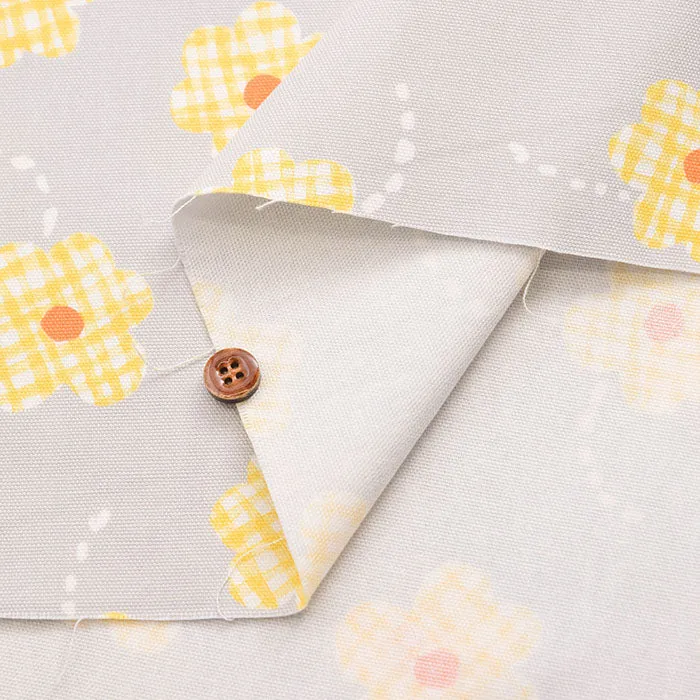Cotton Ox Printed Fabric Flower Check