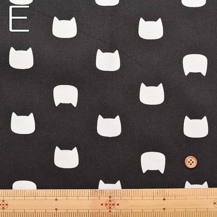 Cotton Ox Printed Fabric Silhouette Cat