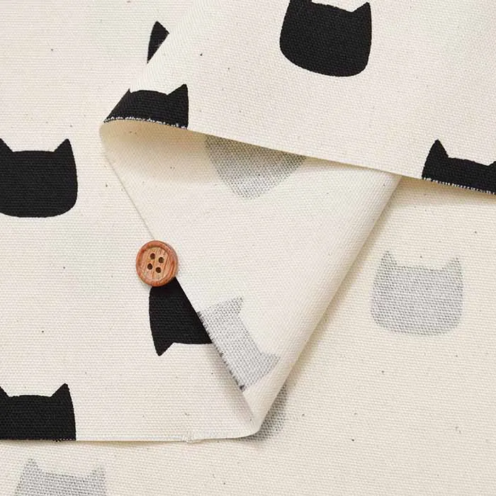 Cotton Ox Printed Fabric Silhouette Cat