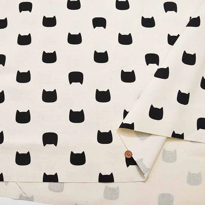 Cotton Ox Printed Fabric Silhouette Cat