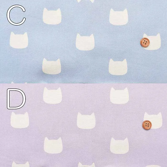 Cotton Ox Printed Fabric Silhouette Cat