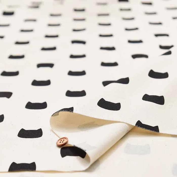 Cotton Ox Printed Fabric Silhouette Cat