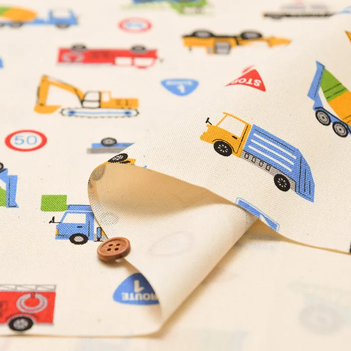 Cotton Oxford Fabric - Favorite Series - Working Vehicles