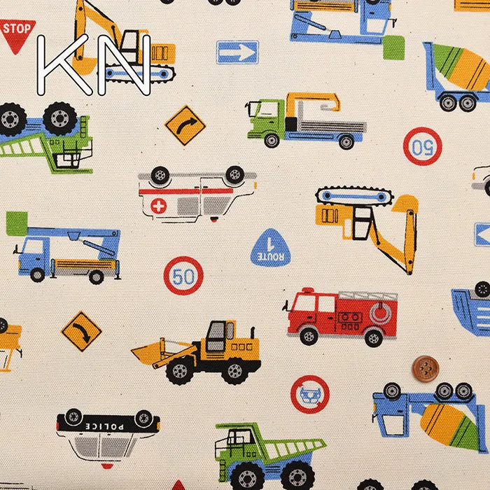 Cotton Oxford Fabric - Favorite Series - Working Vehicles