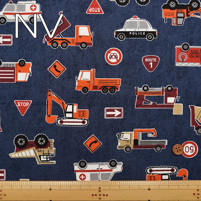 Cotton Oxford Fabric - Favorite Series - Working Vehicles