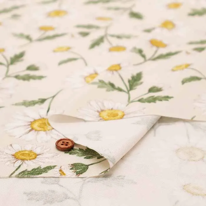Cotton Oxford Fabric - LE DEPART - Flower Garden Daisy