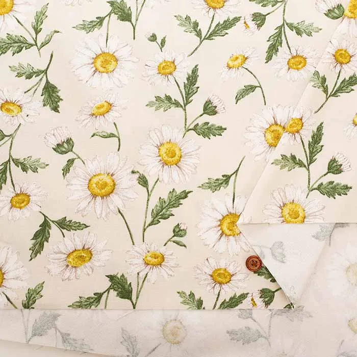 Cotton Oxford Fabric - LE DEPART - Flower Garden Daisy