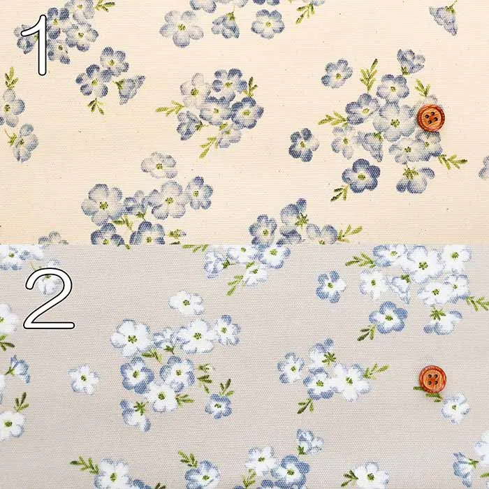Cotton Oxford Fabric - LE DEPART - Flower Garden Nemophila