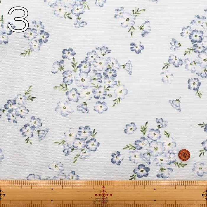 Cotton Oxford Fabric - LE DEPART - Flower Garden Nemophila