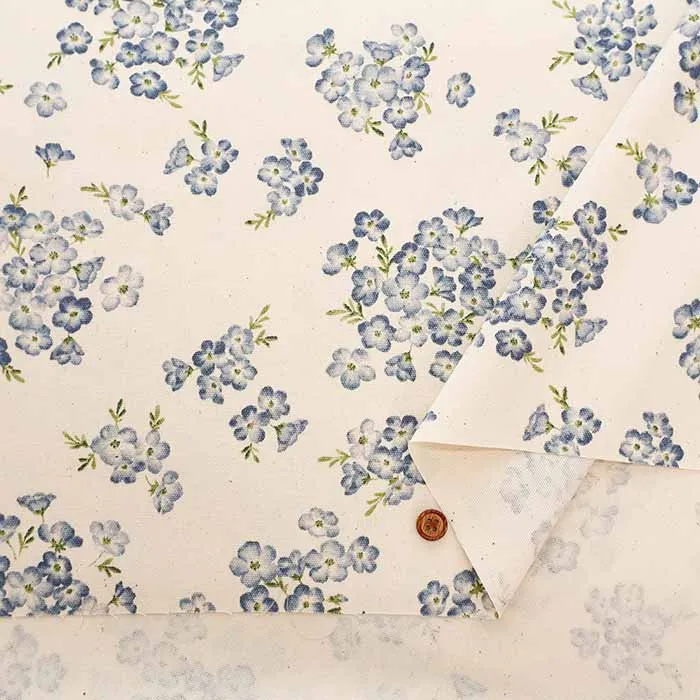 Cotton Oxford Fabric - LE DEPART - Flower Garden Nemophila