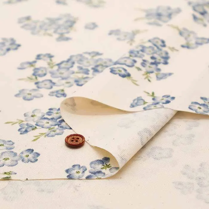 Cotton Oxford Fabric - LE DEPART - Flower Garden Nemophila