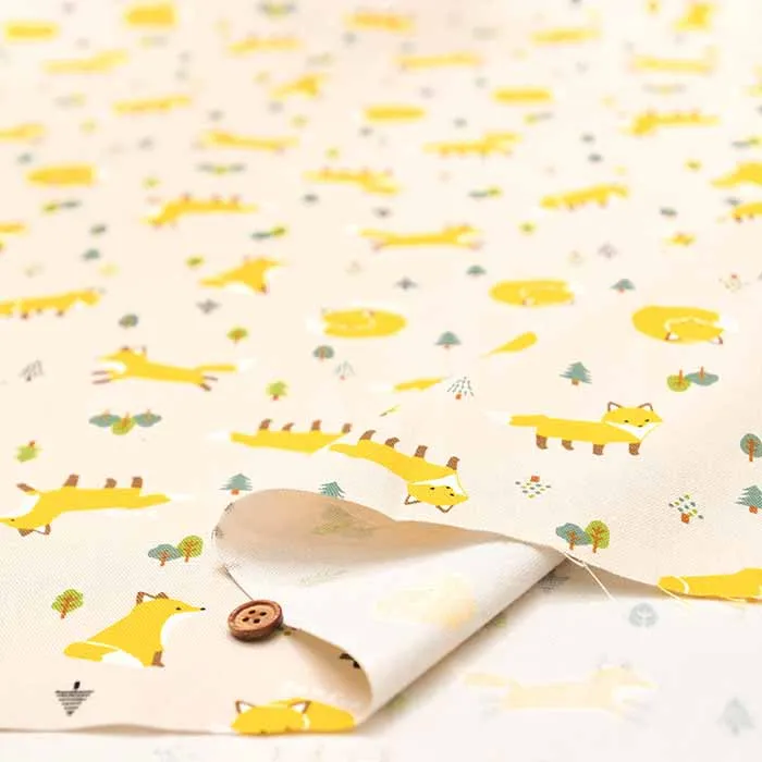 Cotton Oxford Printed Fabric - Fox