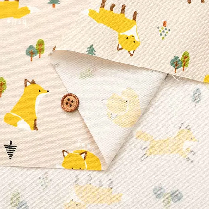 Cotton Oxford Printed Fabric - Fox