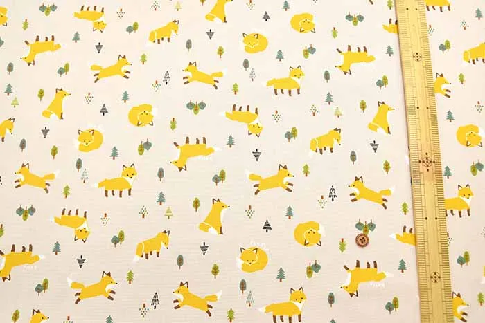 Cotton Oxford Printed Fabric - Fox