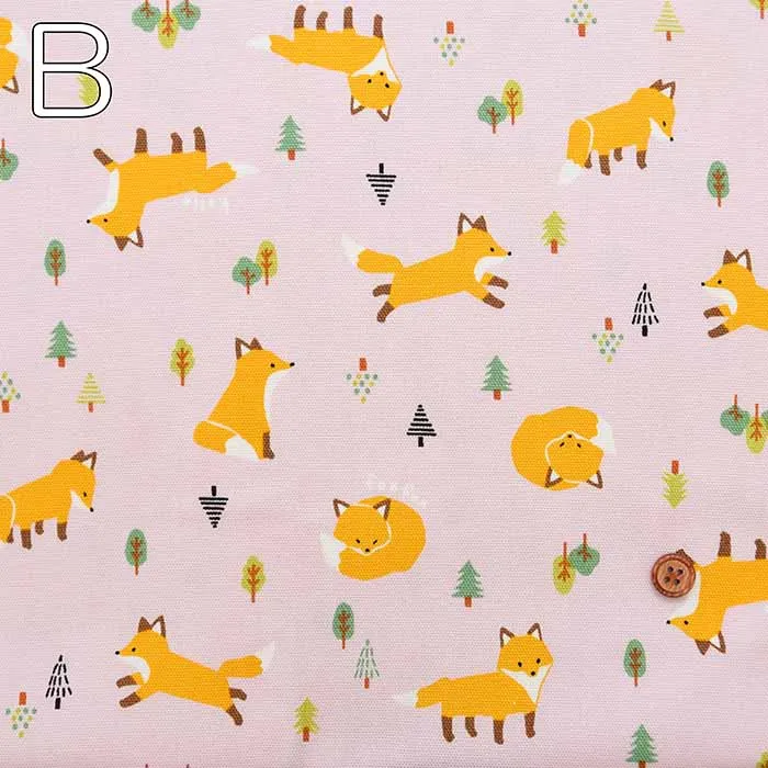 Cotton Oxford Printed Fabric - Fox