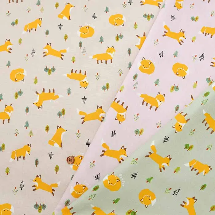 Cotton Oxford Printed Fabric - Fox