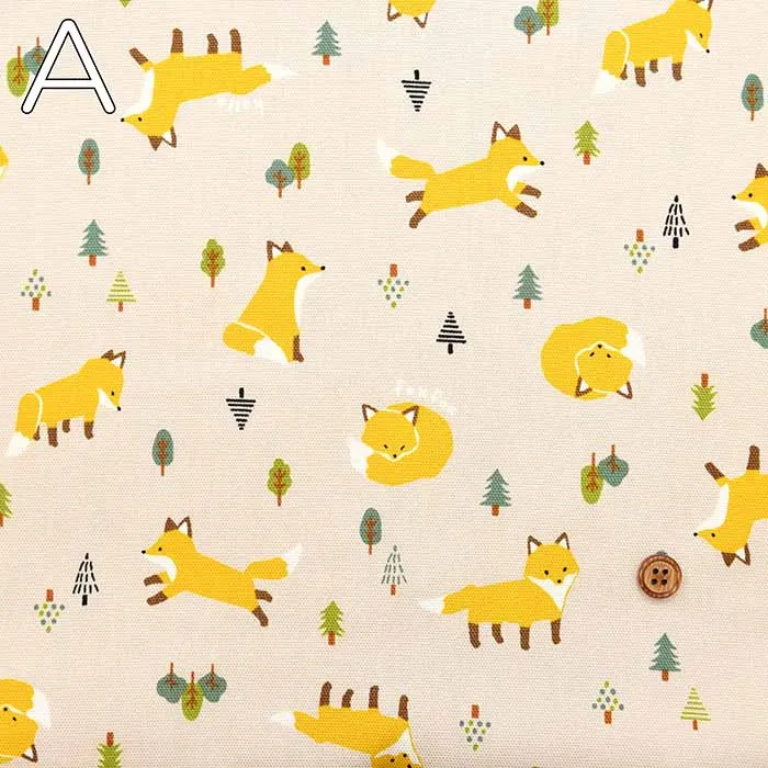 Cotton Oxford Printed Fabric - Fox