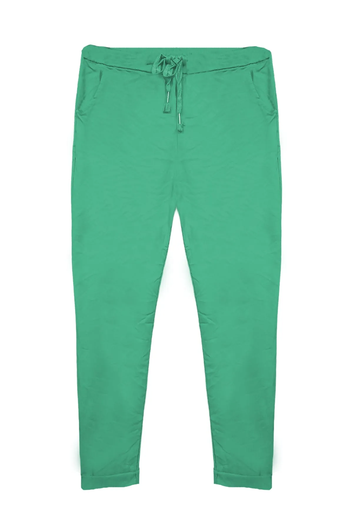Cotton Stretch Knot Front Magic Trousers (Plus Size)