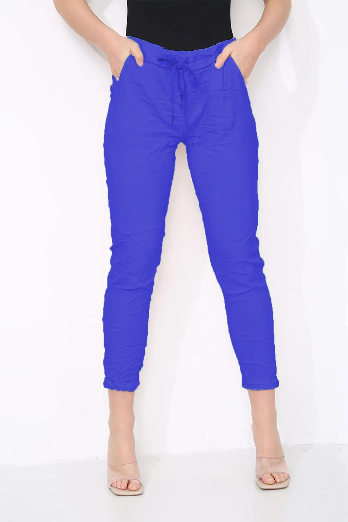 Cotton Stretch Knot Front Magic Trousers (Plus Size)