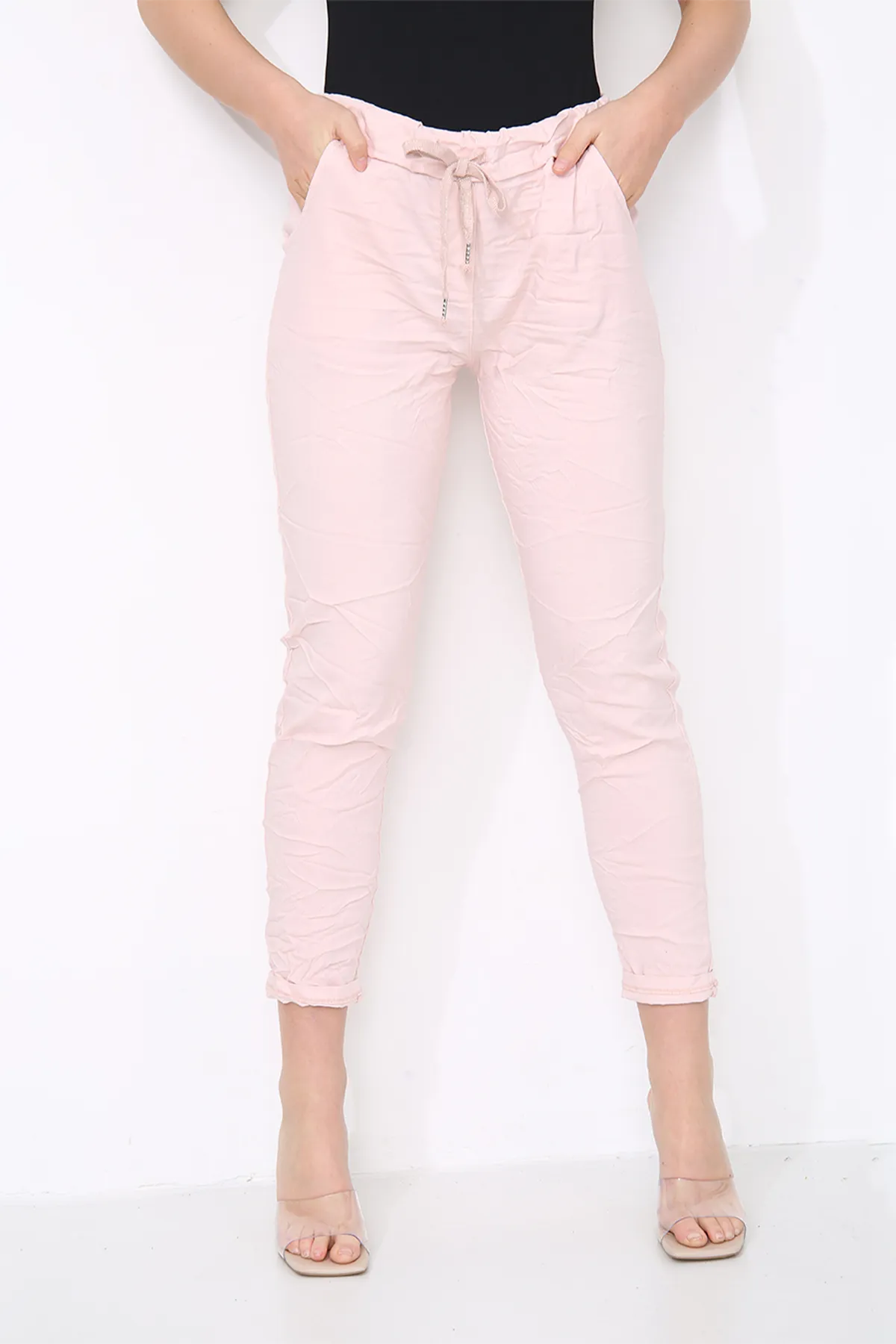 Cotton Stretch Knot Front Magic Trousers (Plus Size)
