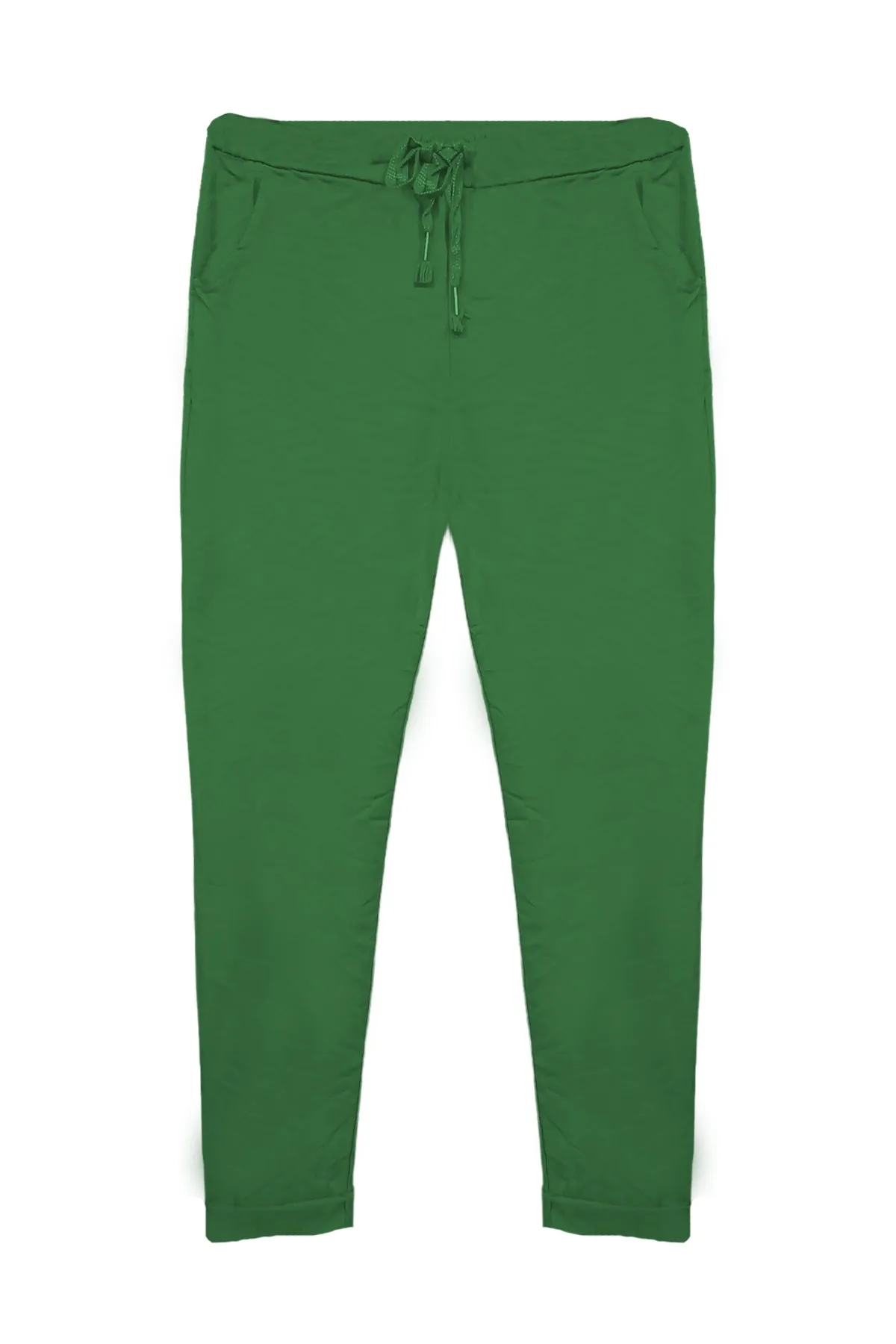 Cotton Stretch Knot Front Magic Trousers (Plus Size)
