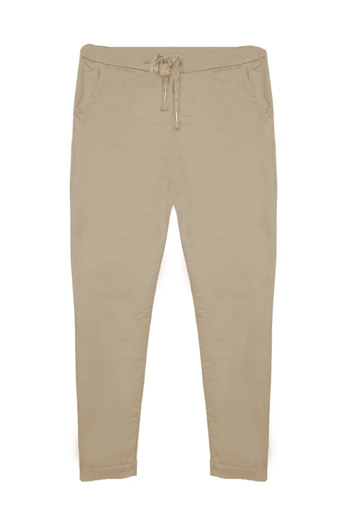 Cotton Stretch Knot Front Magic Trousers (Plus Size)
